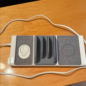 Apple Charging Station with Gray and White Accents